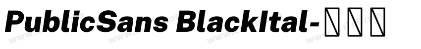 PublicSans BlackItal字体转换